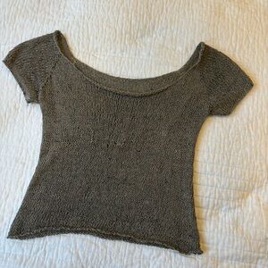 Women's Knit Short-Sleeve Tee in Dark Gray
